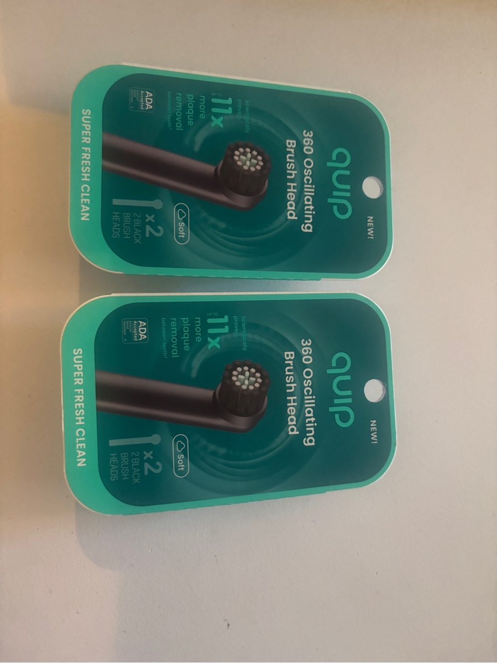 Quip Rev Oscillating Electric Toothbrush Head, Adult Compact Head Refill, 2 Sets